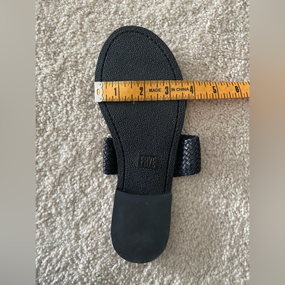 Frye Black Leather Woven Slides Size 5 - Picture 4 of 6